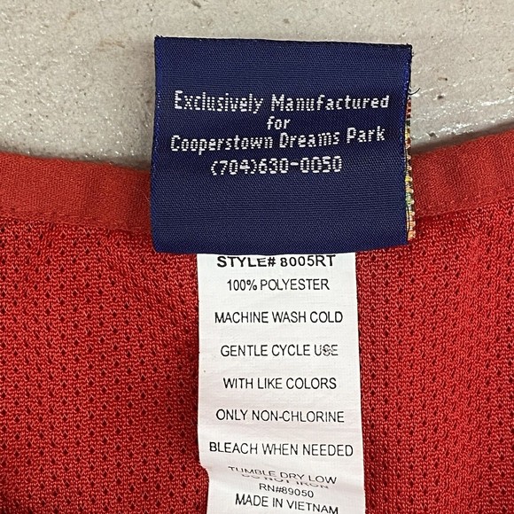 Cooperstown Mens Sz S Baseball Dreams Park Red Pull Over Vented Windbreaker - Picture 4 of 11